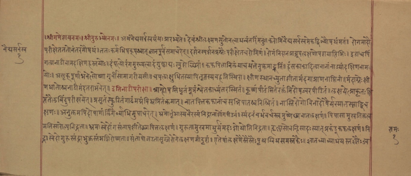 Vaidyasarvasvagrantha, page 3