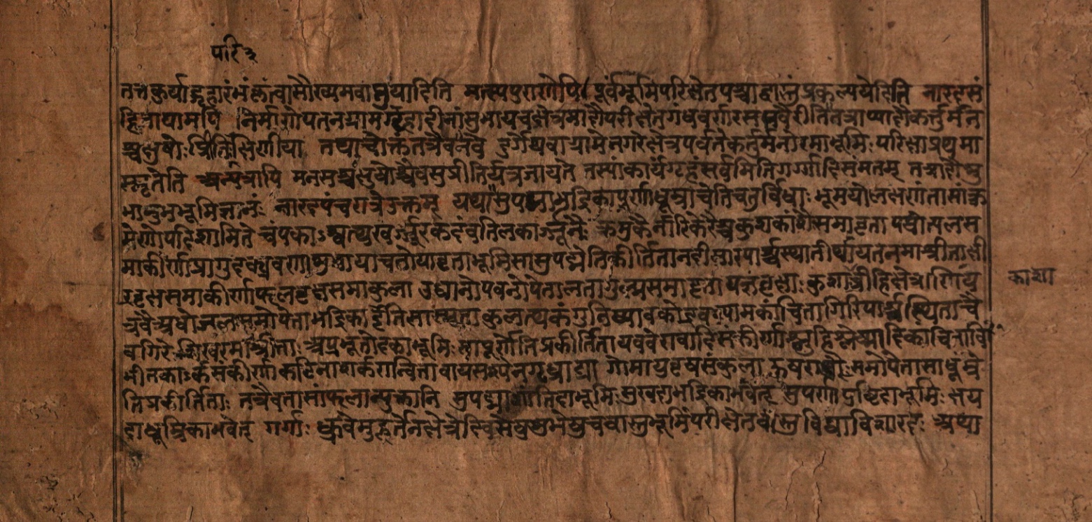 Page of the Vāstuśiromaṇi on examining the land before building