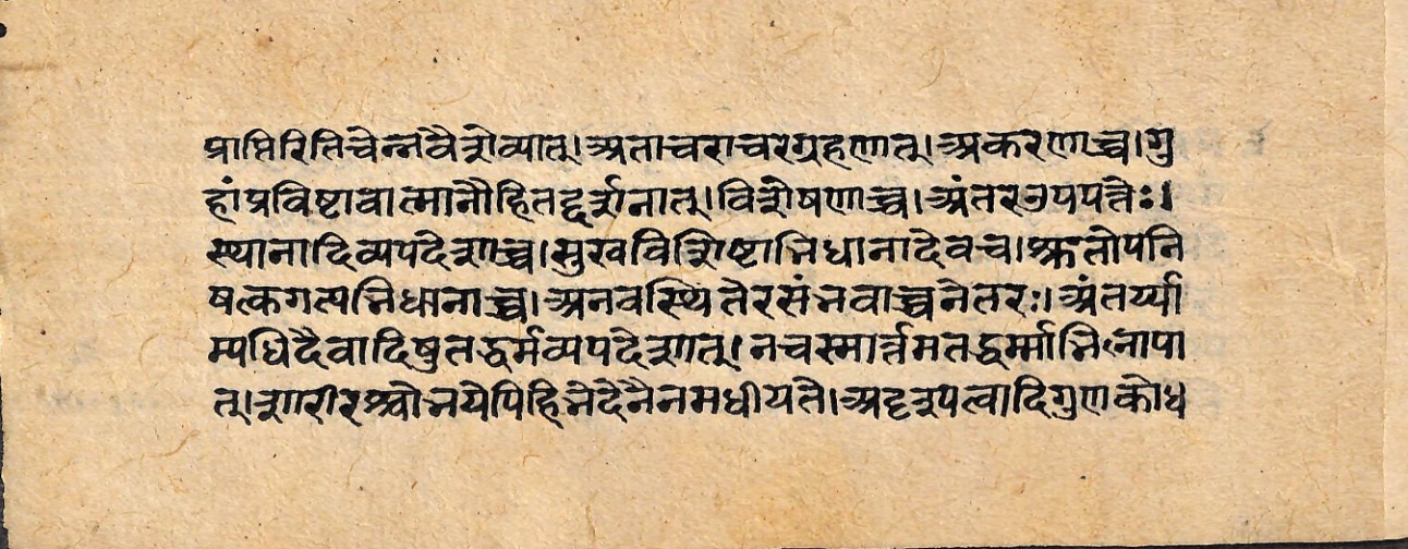 Page of the Brahmāsūtra on the distinction of the individual soul